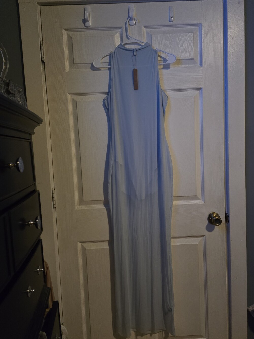 Mock Neck Opal Milky Sheer Sleeveless Dress SKIMS XL